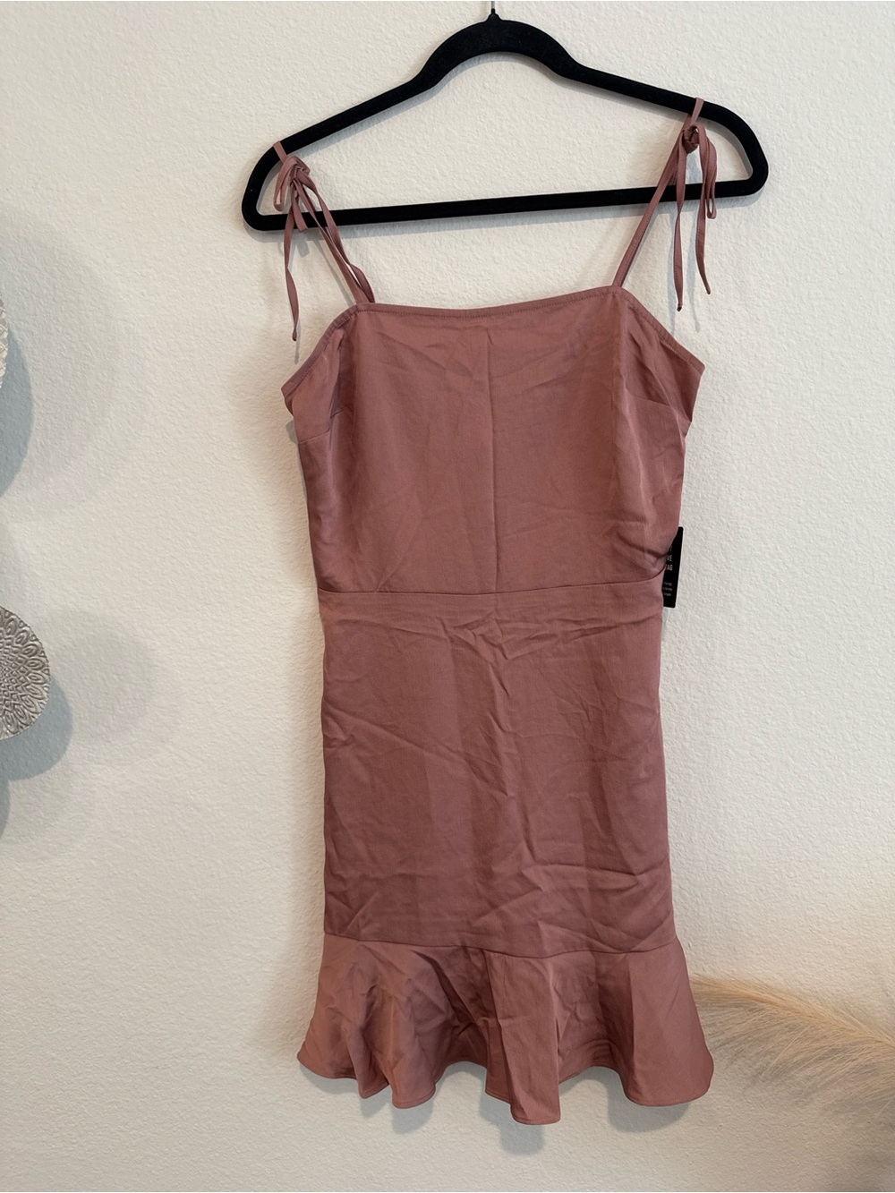 Express Dusty Rose Tie-Shoulder Mini Dress